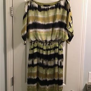 Jessica Howard Green and Black Striped Dress